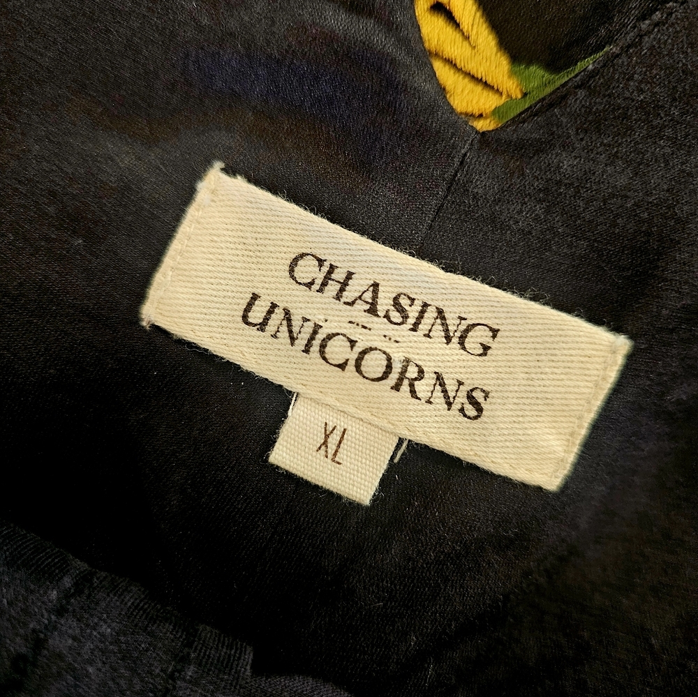 CHASING UNICORNS DANCING QUEEN BLACK FLORAL EMBROIDERED JUMPSUIT - Picture 8 of 8